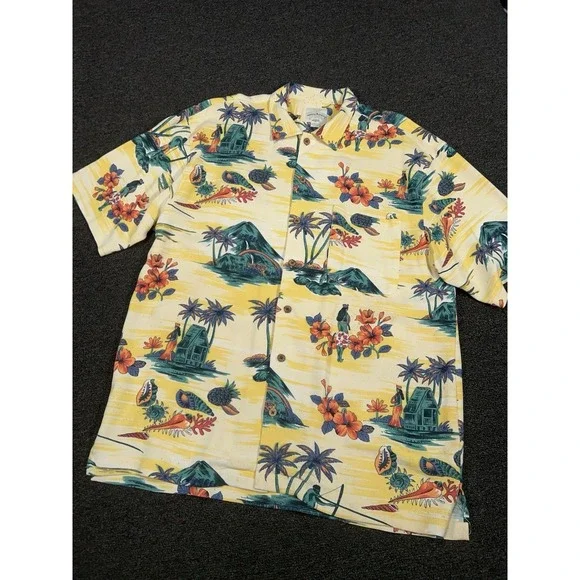 Tommy Bahama Shirt Men's XL Floral Hula Girl Hawaiian Silk Aloha Tropical Relax - Picture 2 of 8